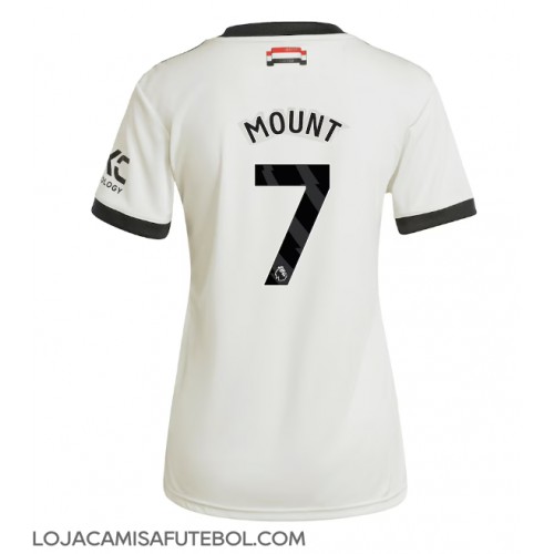 Camisa de Futebol Manchester United Mason Mount #7 Equipamento Alternativo Mulheres 2024-25 Manga Curta